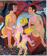 Ernst Ludwig Kirchner Bathing women and children oil painting artist